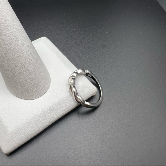 Braided Clear CZ Ring Sterling Silver - Picture 13 of 13